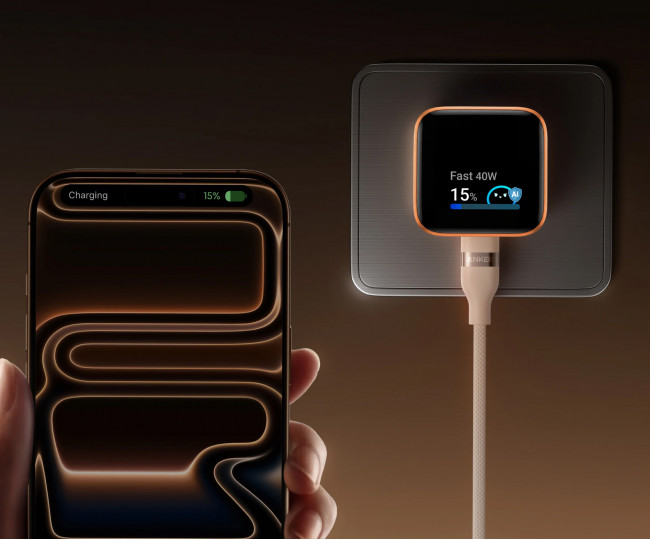 Смарт-зарядка с дисплеем Anker Nano Charger 45W with USB-C to USB-C Cable Orange